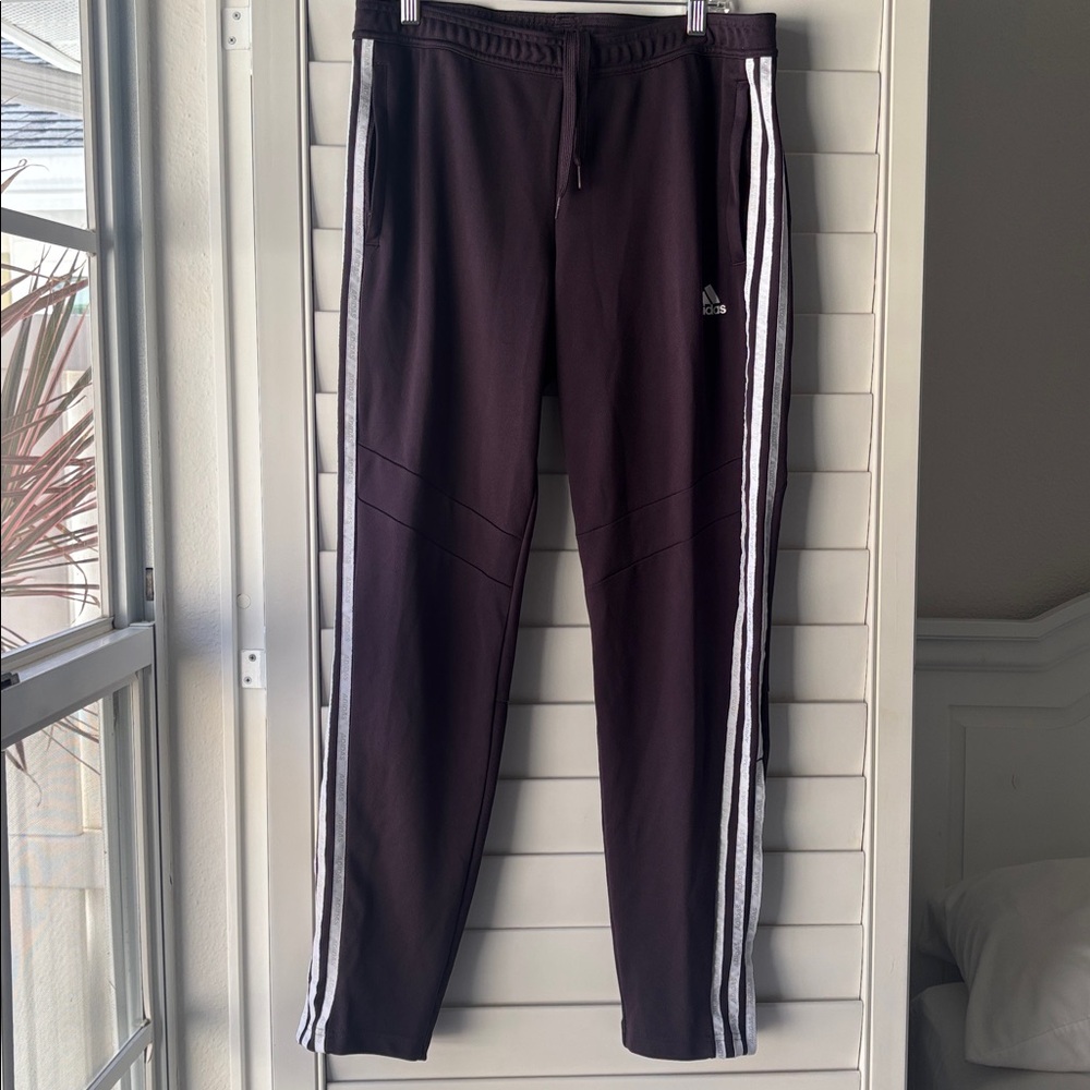 adidas Purple Track Pants with White Side Stripes